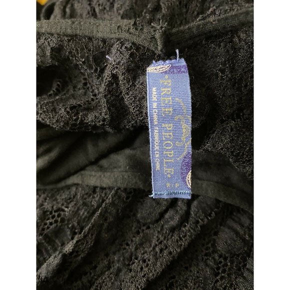 Free People Dress Size Small Sleeveless Jeweled Neckline Black Lace Midi Women's - Picture 3 of 5